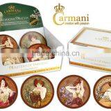 CARMANI Set of Four Cork Coasters With ALFONS MUCHA Art thumbnail-1