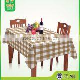 Popular Plain Style Plastic Tablecloth With Check Pattern