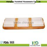 Wholesale Bamboo Food Lunch Fray With Three Dishes thumbnail-1