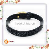 China Supplier Italian Metal Carved Tatoo Leather Bracelets for Men thumbnail-4