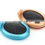 New Girls Travel Folding Hair Brush With Oval Mirror Pocket Size Comb thumbnail-3