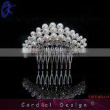 Fashionable Tiara Crown Rhinestone Hair Comb Accessory For Wholesale thumbnail-1