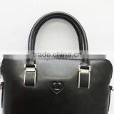 Special Design Men's Black First Layer Lambskin Leather Multifunctional Zipper Briefcase thumbnail-2
