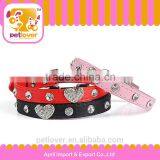 Bling Heart Studded Leather Dog Collar Wholesale thumbnail-3