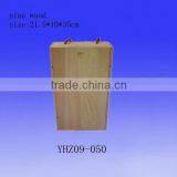 Pine Wood Natural Color Double Packing Wooden Wine Box thumbnail-1