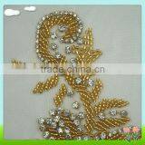 2015 Newest Sew on Gold Bead Applique With Rhinestone Quality Choice thumbnail-5