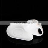 Novel Design White Porcelain Ceramic Coffee Cup and Saucer thumbnail-3