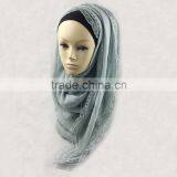 Wholesale Hot Infinity Cotton Hijab Scarf With Lace Around Muslim Pashmina thumbnail-1
