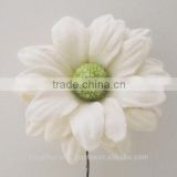 White Gerbera flower with wire stem #4624407