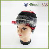Fashion Multi-colors Knitted Hats Beanie With Front Visor thumbnail-1