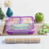 Square Bento Box Ultra-thin Platic Lunch Box With 3compartment thumbnail-2