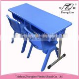Classroom student cheap plastic top adjustable design double school desk