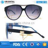 Pure White in Middle Transparent Blue Inside Acetate Frame With Hollow Out Temples Cat.3 Polarized Sunglasses