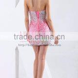 Heavy Handmade Off Shoulder Detachable Deep V-neck Beaded Real Short Front Long Train Prom Dresses thumbnail-5