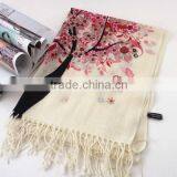 2015 New 100%wool Cherry Blossom Pashmina Scarf/shawl