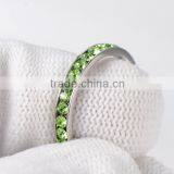 316L Stainless Steel Peridot Green Cubic Zirconia CZ Eternity Wedding 4MM Band Ring thumbnail-4