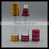 Gold Color Airless Pump Bottle Plastic Cosmetic 120ml Bottle Aluminum Cosmetic Packaging thumbnail-2