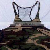 100% cotton Y-back mens gym singlet with custom printing,Top quality wholesale camouflague gym singlets,Stringer Vests.