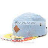 High Quality Wholesale Flat Brim Custom Printing 5 Panel Hats