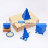 Wooden Educational Baby Toy Montessori Geometric Solids With Stands Bases and Box thumbnail-5
