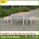 All Weather Outdoor PS WOOD Top Table Benches thumbnail-1