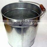 Galvanised Pails, Galvanized Pail With Handles, Metal Bucket Pail, Galvanized Bucket With Wooden Handle, Decorative Bucket Pails thumbnail-2