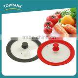 Custom Size Color Kitchen Cooking Lids Universal Silicone Edge Glass Pot Lid thumbnail-3