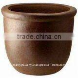 AQQ Large Black Clay Pot- Tall Dark Clay Pot- Giant Outdoor Pots thumbnail-1