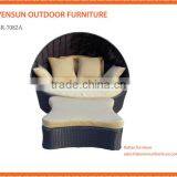 Weatherproof and Fireproof Outdoor Synthetic Rattan Lounger Sofa thumbnail-3