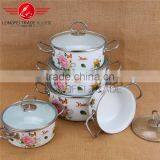 High Quality Printing Gift Promotion Hot Item Enamel/ Ceramic Casserole Pot /Cookware Set thumbnail-1