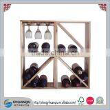 Stackable Wine Storage Rack, Unfinished Country Pine-24 Bottles thumbnail-2