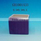 Small Square Black Ceramic Flower Pot