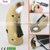 Hand Crank Led Solar & Dynamo Flashlight With Usb Camping Light thumbnail-1