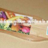 Solid Wood ( Rubber Wood + Teak Wood) Cutting Board With Fan-shaped thumbnail-1