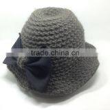 Fleece Crocheted Knit / Knitted Cap With Bowknot thumbnail-4