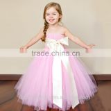 Girls Princess Wrapped Chest Lovely Summer Dress Girls Party Fashion Cute Pink Dress Kid Clothes