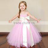 Girls Princess Wrapped Chest Lovely Summer Dress Girls Party Fashion Cute Pink Dress Kid Clothes thumbnail-1