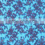 Embroidery Tulle Design Royal Blue African Voile Lace Fabric thumbnail-1