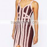 Fashionable Couture Bandage Dress With Pleat Detail Midi Dress With Zipper In Front Bodycon Dress V Neck With Straps thumbnail-4