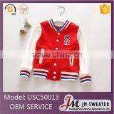 Fashion Cheap Knitted Long Sleeve Kids Blue Softball Wear Baseball Jacket thumbnail-4