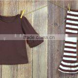 Kids Clothes Kawaii Clothing Boutique Remake Plain Long Sleeve Top And Stripe Ruffle Pants Children Christmas Clothes thumbnail-3