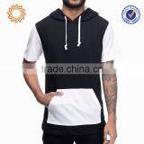 Custom High Quality Manufacturer 50% Cotton 50%polyester Mens Short Sleeve Hoodie thumbnail-1