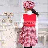 2015 Kid Apparel Houndstooth Pleated Winter Kid Dress Kid Clothing for Cute Girl thumbnail-3