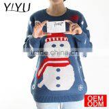 Custom Vintage Knitting Pattern Jumper Sweater Women Snowman Christmas Sweater thumbnail-1