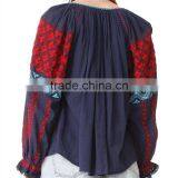 2017 OEM Common Dense Enbroidery Saree Blouse With Tasseled Ties thumbnail-4