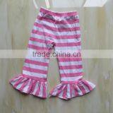 2016 Wholesale Children Clothing Usa Kids Pink Flower Print Ruffled Giggle Moon Remake Outfits for Girls thumbnail-3