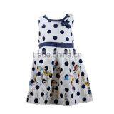 Casual Girl Cotton Polka Dot Printed Dress for Girls With a Bow thumbnail-1