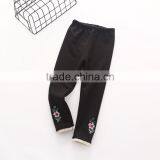Winter Solid Color Embroidery Fleece Leggings for Kids Girls thumbnail-4