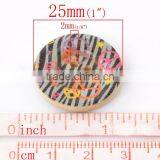 50 Peace Sign Pattern 4 Holes Wood Sewing Buttons Scrapbooking 25mm Dia.,Jewelry thumbnail-1