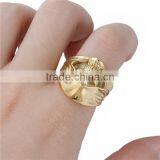 Titanium Steel Unadjustable Rings Gold Plated Skull thumbnail-3
